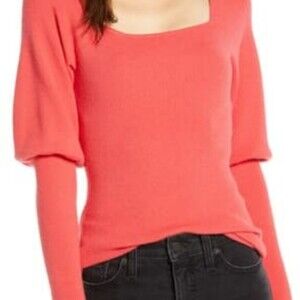 Something Navy Knit Sweater Medium Orange Cozy Chic Preppy Casual